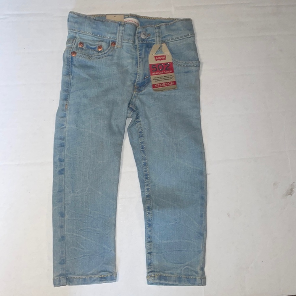 Brand new 2-T little girls 502 regular taper Levi stretch light blue jeans